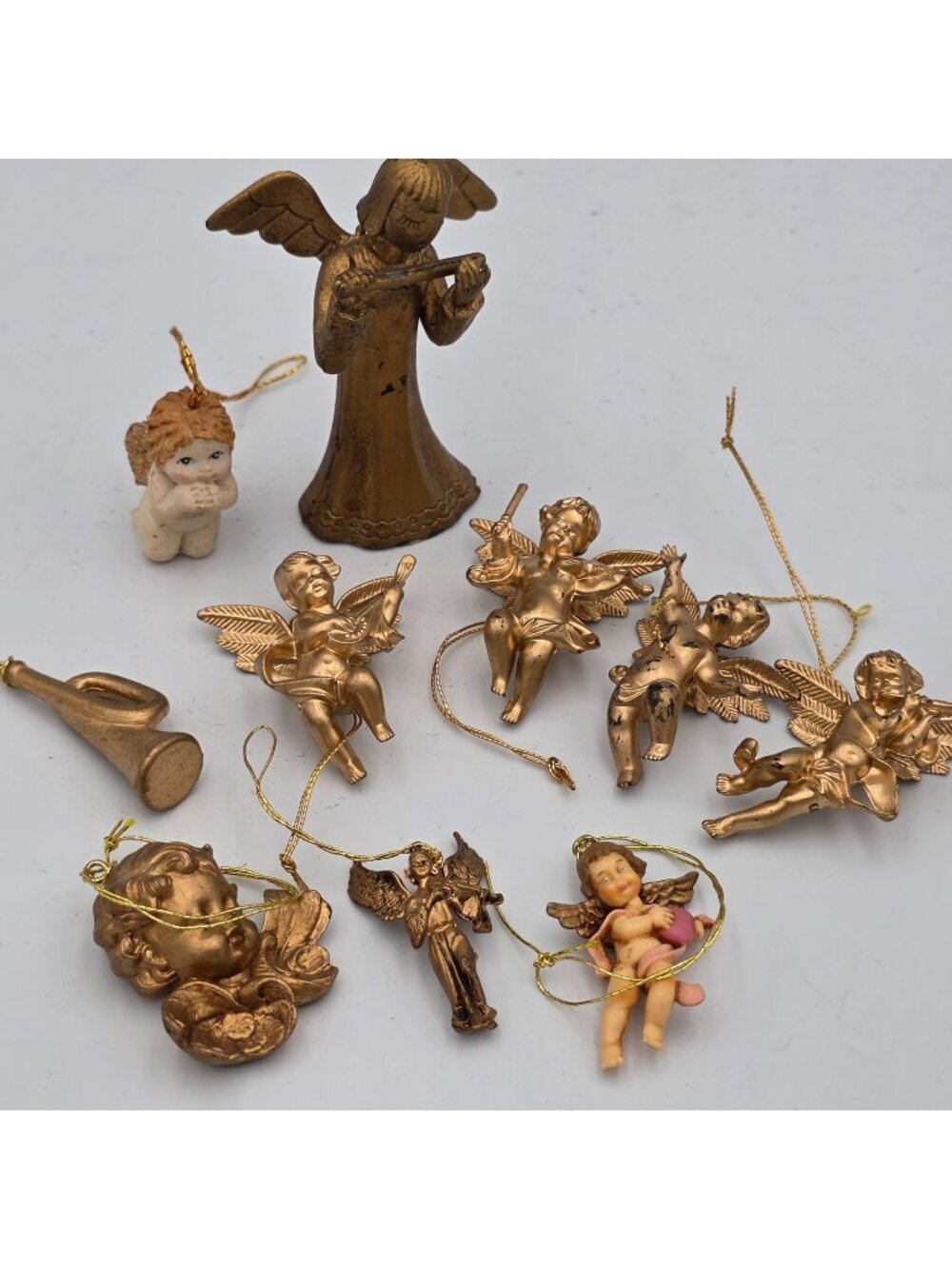 Vintage Angel Figurines Ornaments Resin Cherubs Playing Instruments Crafts Decor